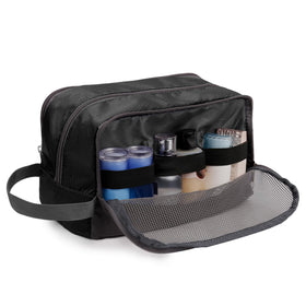 WANDF Travel Toiletry Bag packed in a suitcase