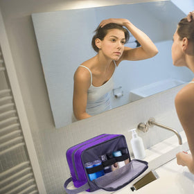WANDF Travel Toiletry Bag packed with grooming essentials