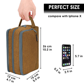 WANDF Travel Toiletry Bag side view showing zipper pockets