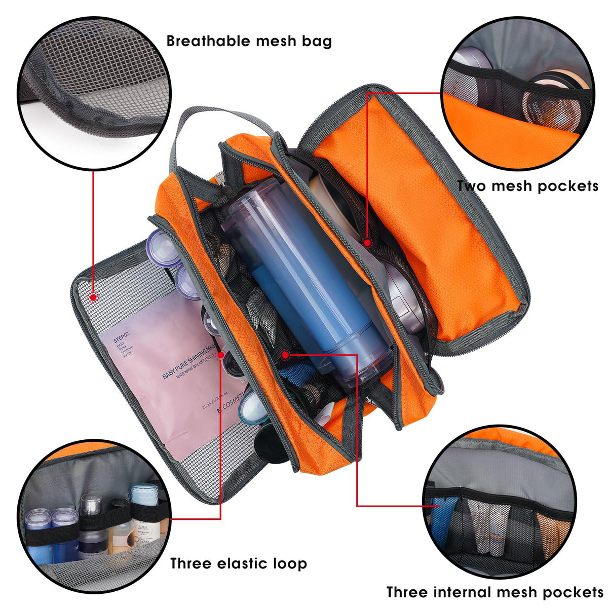 WANDF Travel Toiletry Bag side view with handle