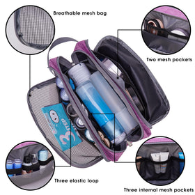 WANDF Travel Toiletry Bag side view with sturdy handle