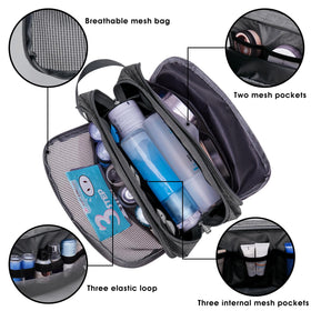 WANDF Travel Toiletry Bag side view with sturdy handle