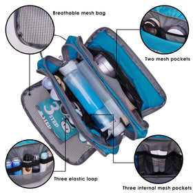 WANDF Travel Toiletry Bag side view with sturdy handle