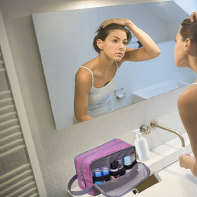 WANDF Travel Toiletry Bag with toiletries inside