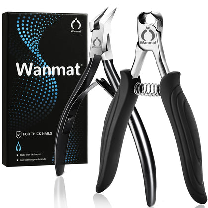 Wanmat Toenail Clippers front view with non-slip handle