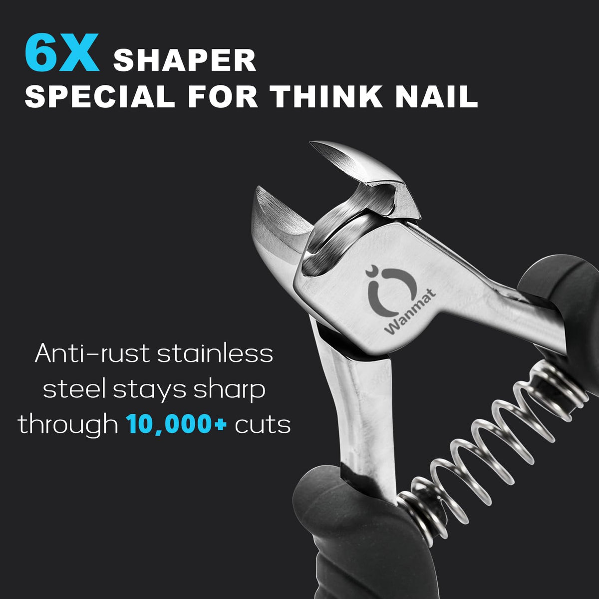 Wanmat Toenail Clippers in use on thick toenails