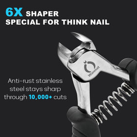 Wanmat Toenail Clippers in use on thick toenails