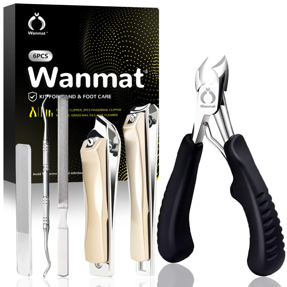 Wanmat Toenail Clippers Set 6pcs with upgraded handle and tools