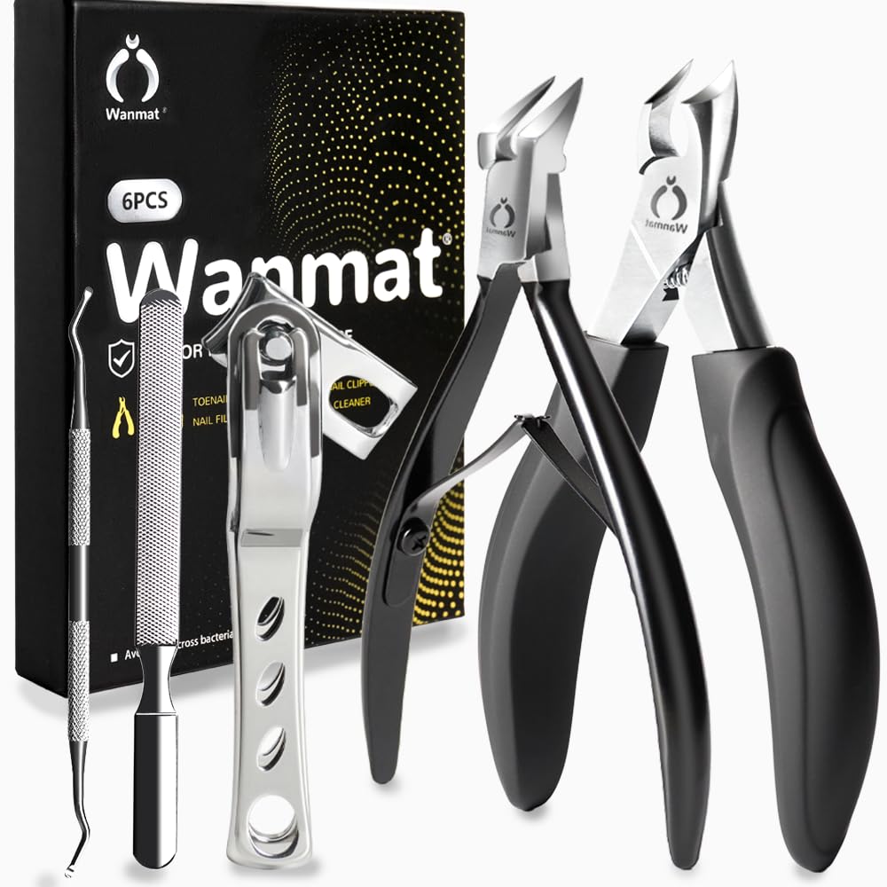 Wanmat toenail clippers set with curved blade design
