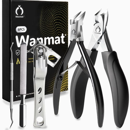 Wanmat toenail clippers set with curved blade design