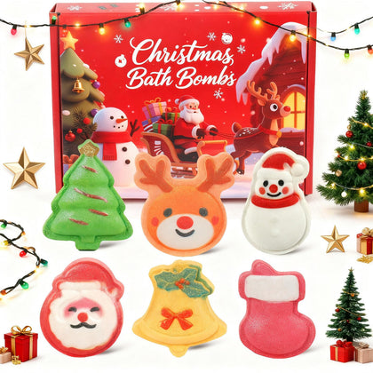 WARMLIFE Christmas Bath Bombs gift set with festive shapes