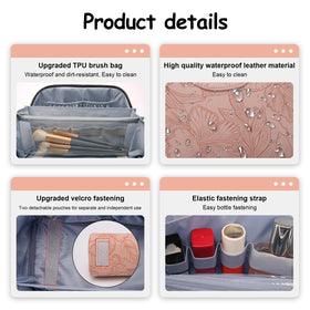 Waterproof vegan leather of BOYATU Travel Makeup Bag