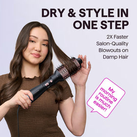 Wavytalk 4-in-1 Hair Dryer Brush set with oval and round brushes