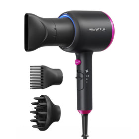 Wavytalk Blown Away Ionic Hair Dryer front view with diffuser attached