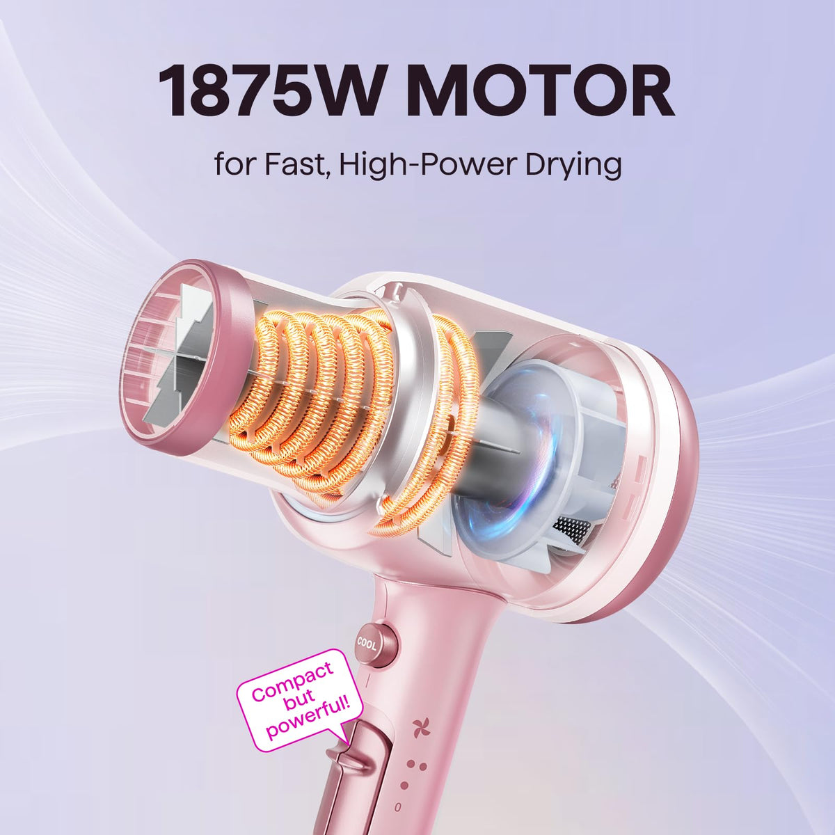 wavytalk Blown Away Ionic Hair Dryer side view