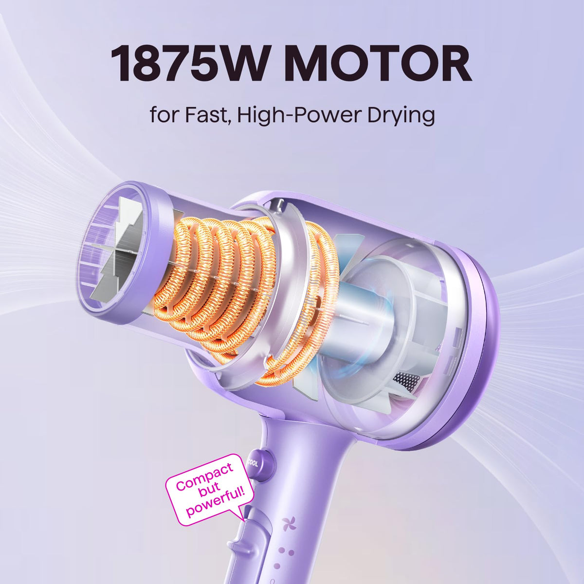 wavytalk Blown Away Ionic Hair Dryer with comb attachment
