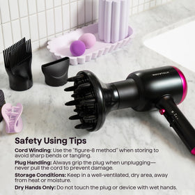 Wavytalk Blown Away Ionic Hair Dryer with user styling hair