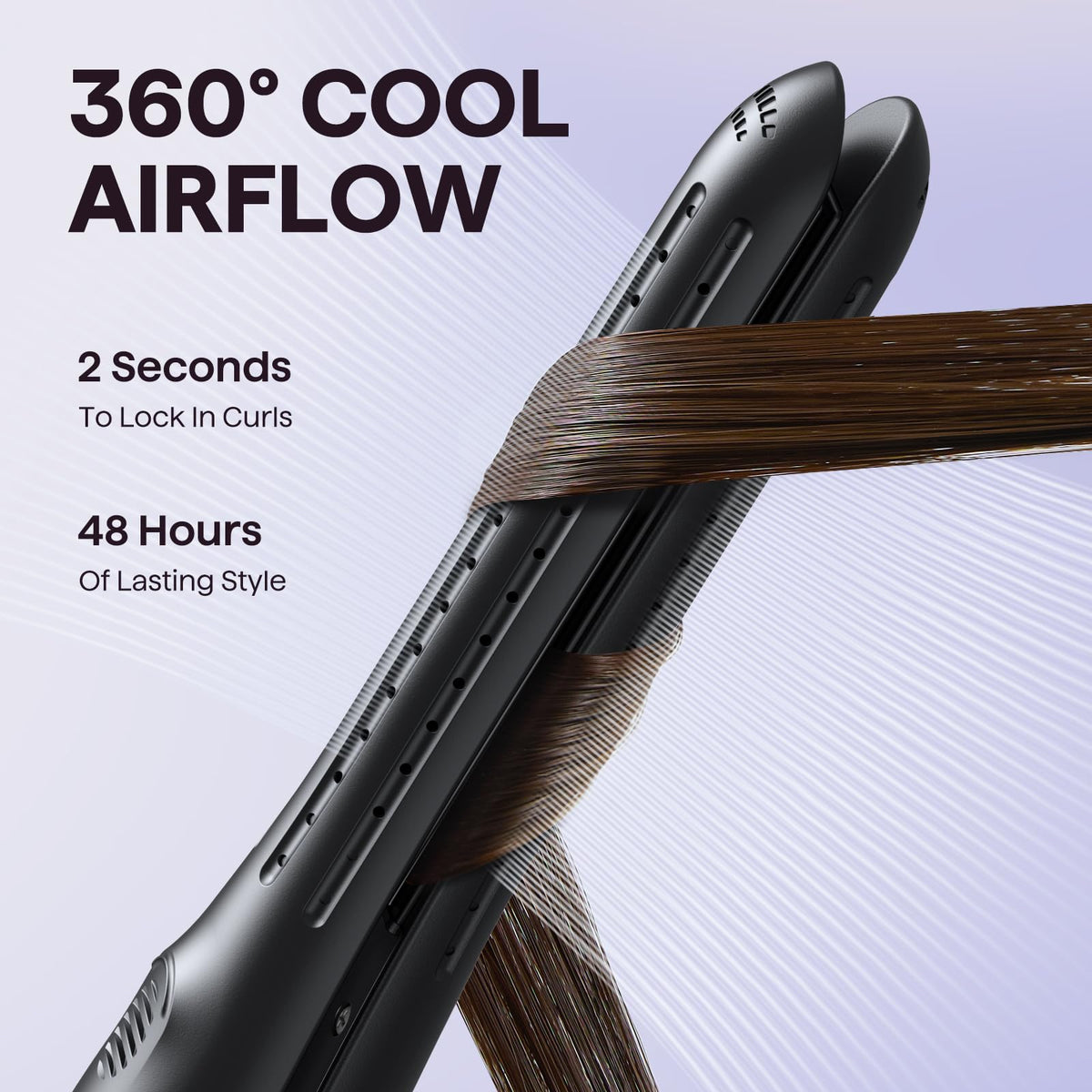 wavytalk Cool Curl Pencil showing 360º airflow vents