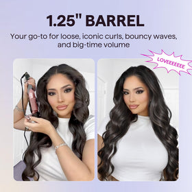 Wavytalk curling iron with temperature settings visible