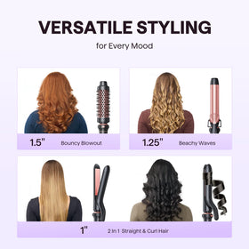Wavytalk curling wand set showing the thermal brush and curling iron