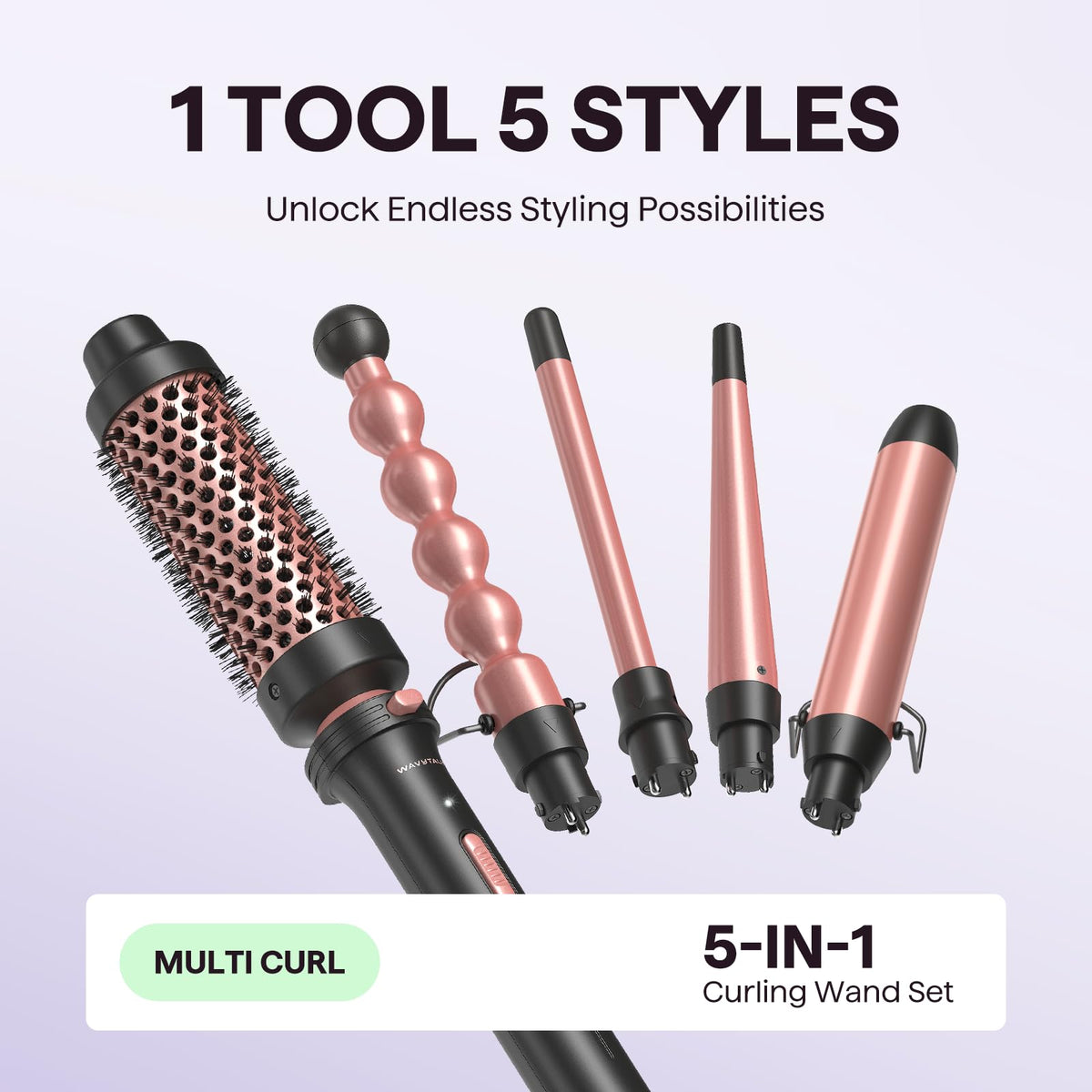 Wavytalk curling wand set with insulated glove