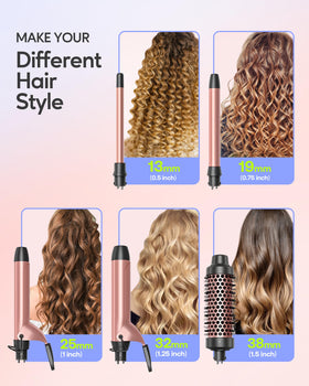 Wavytalk curling wand with 1/2 inch barrel in use