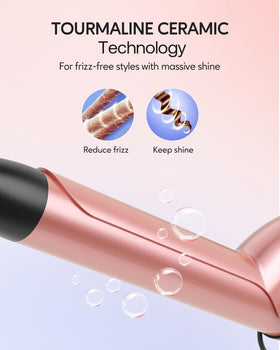 Wavytalk curling wand with 1 inch barrel creating loose waves
