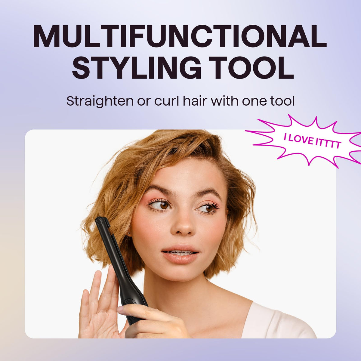 wavytalk flat iron with included heat-proof pouch