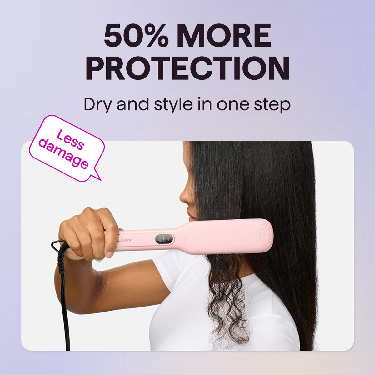 Wavytalk hair straightener with safety lock button