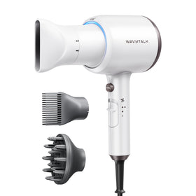 Wavytalk Ionic Hair Dryer front view with diffuser attachment