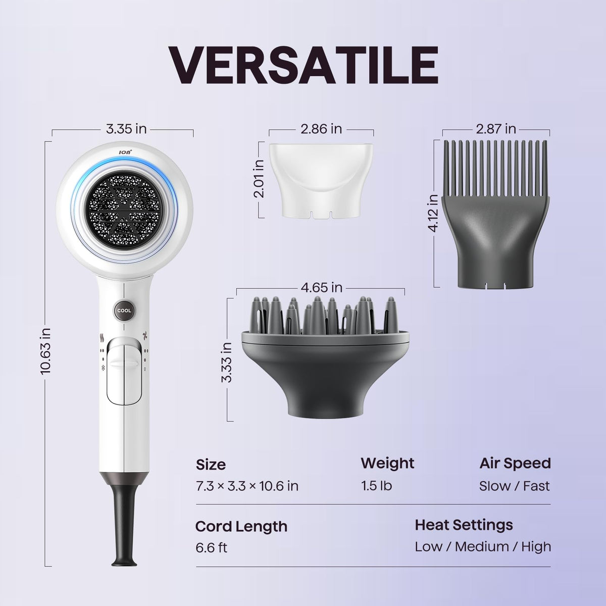 Wavytalk Ionic Hair Dryer in use on curly hair