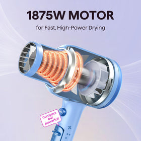wavytalk Ionic Hair Dryer with comb attachment in use