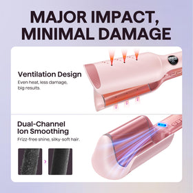 Wavytalk Power Wave Hair Crimper displaying temperature settings