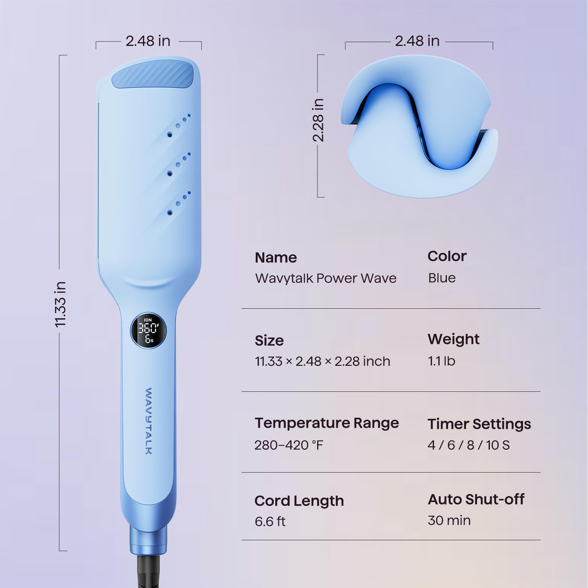 Wavytalk Power Wave Hair Crimper packaging with product details