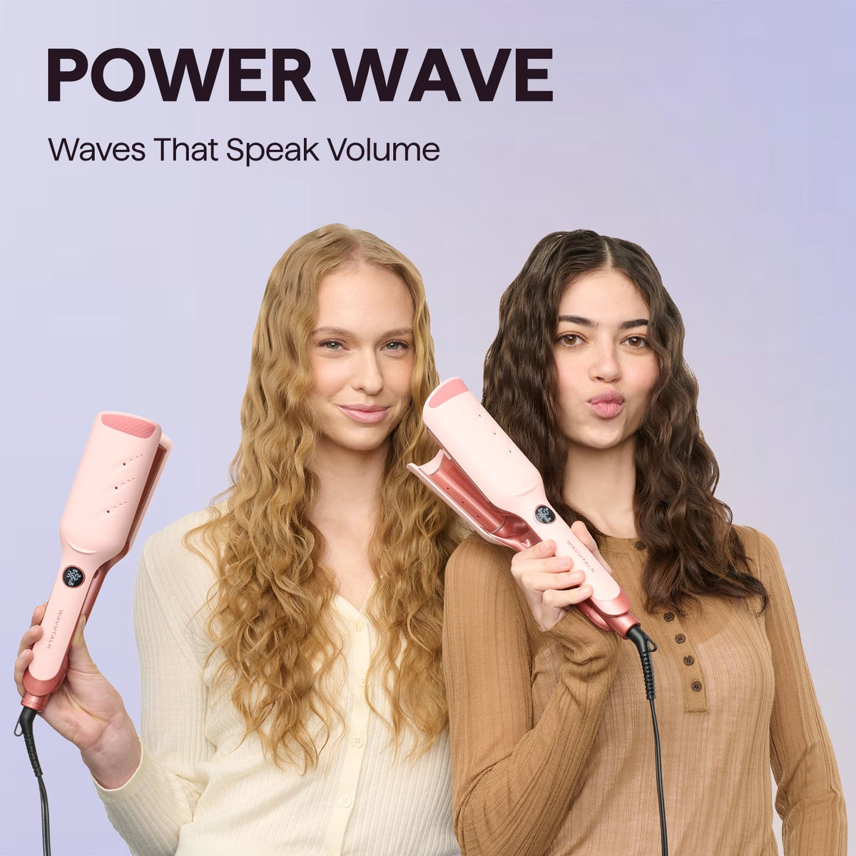 Wavytalk Power Wave Hair Crimper showing 35mm Deep V-shaped plates