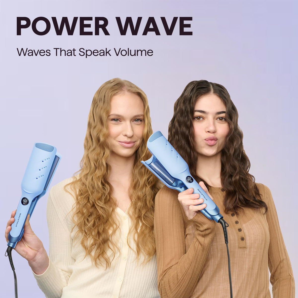 Wavytalk Power Wave Hair Crimper side view showing ergonomic handle