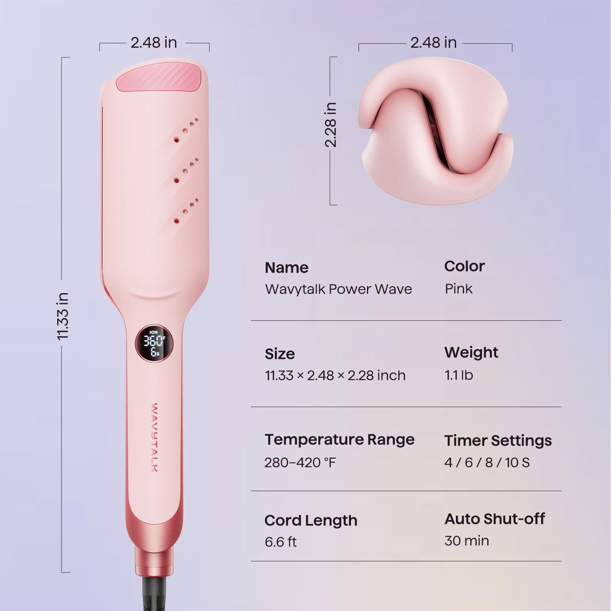 Wavytalk Power Wave Hair Crimper with ergonomic handle