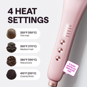 Wavytalk Pro Steam Hair Straightener Brush in use on curly hair
