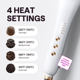 Wavytalk Pro Steam Hair Straightener Brush temperature settings display