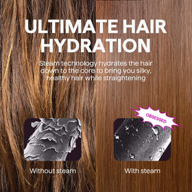 Wavytalk Pro Steam Hair Straightener Brush with steam feature