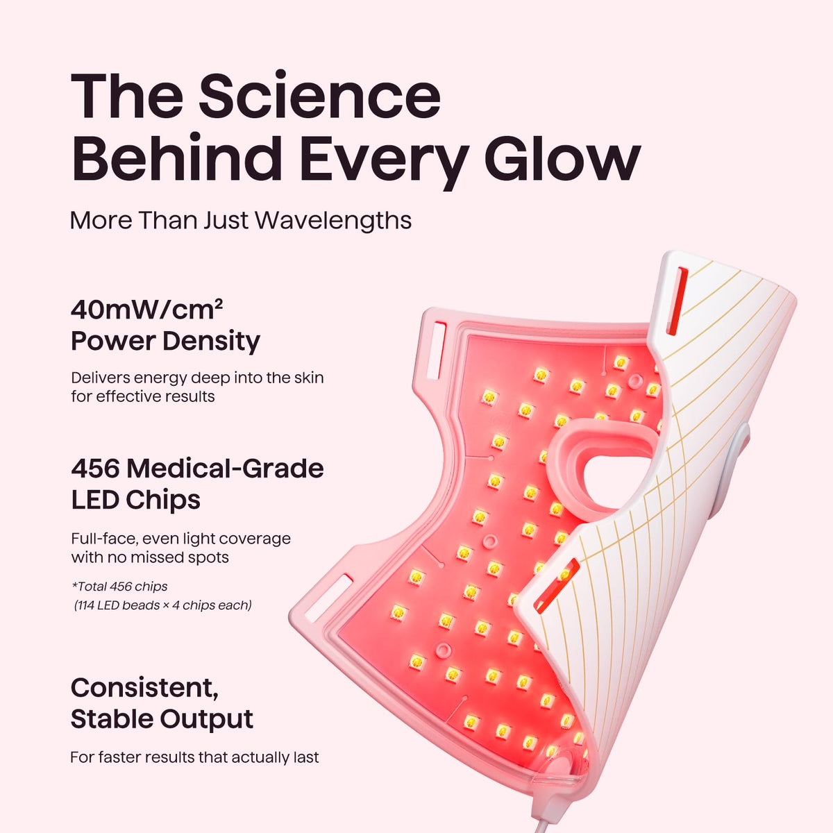 wavytalk Red Light Therapy Mask displayed on a vanity