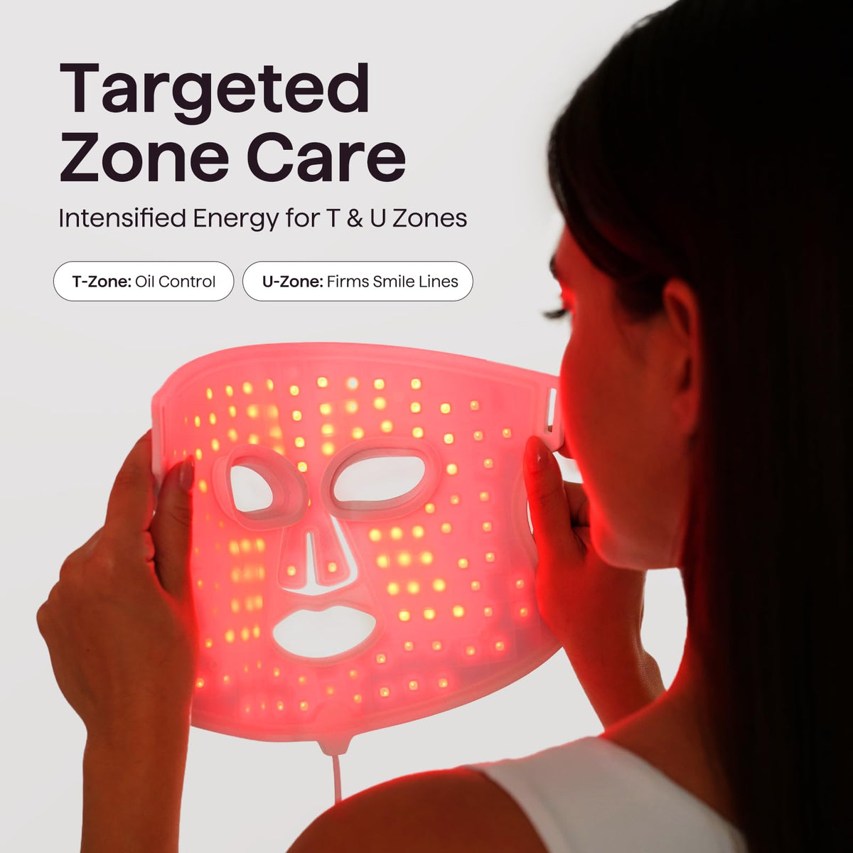wavytalk Red Light Therapy Mask showing light-sealing eye pads