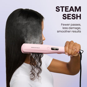 wavytalk Steam Hair Straightener side view with LED screen