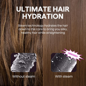 wavytalk Steam Hair Straightener styling hair with steam