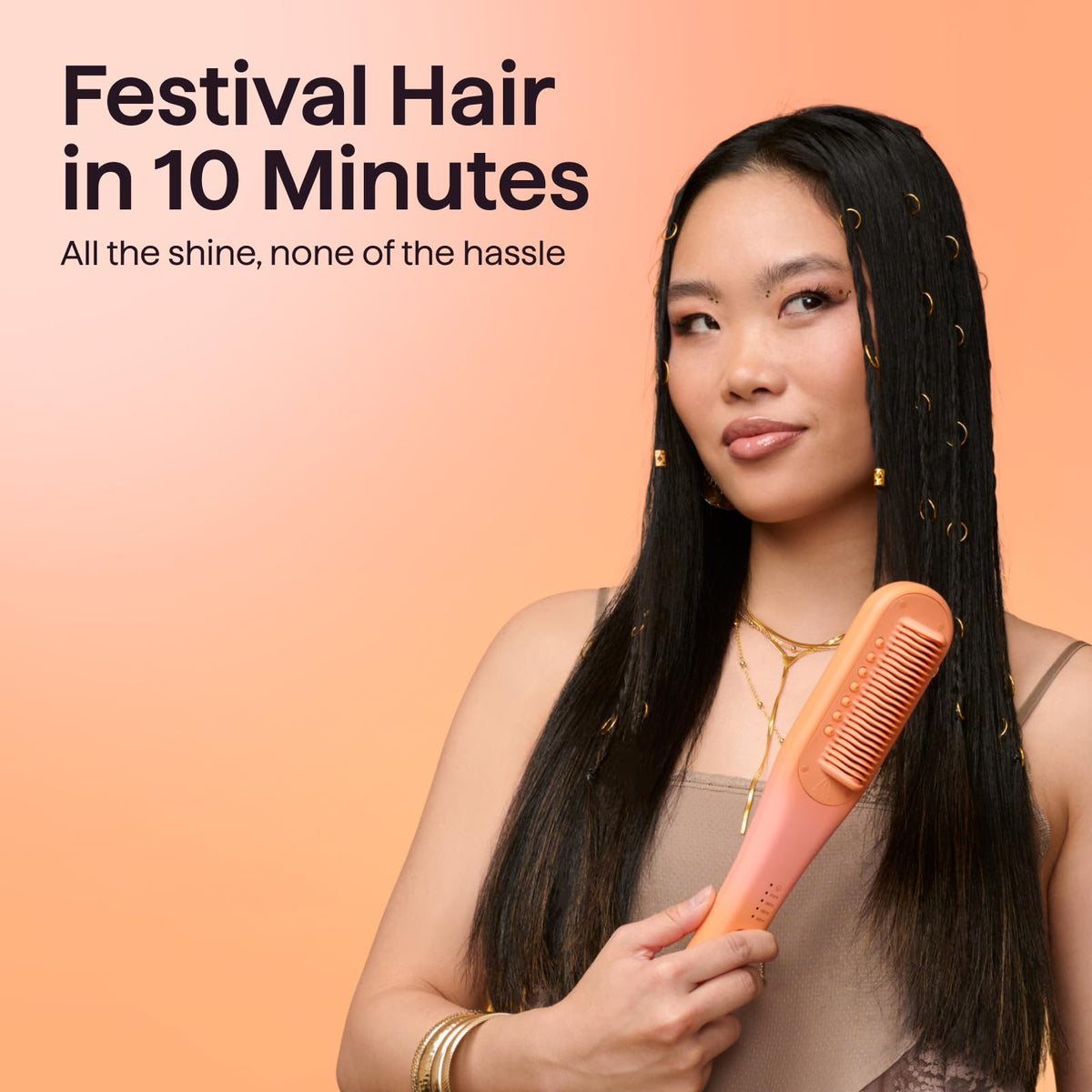Wavytalk Steamline Pro Brush in use on curly hair