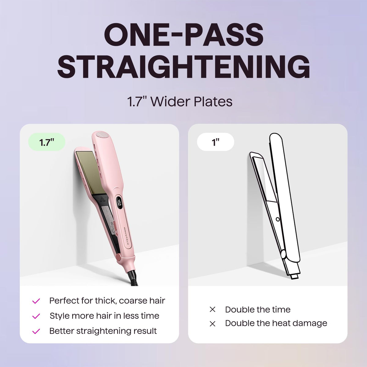 Wavytalk straightener side view with 360-degree swivel cord