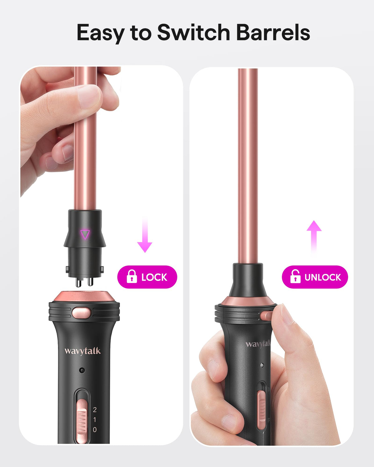 Wavytalk styling tools including glove and hair clips
