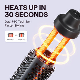 Wavytalk Thermal Brush 1.5 inch demonstrating styling medium curls