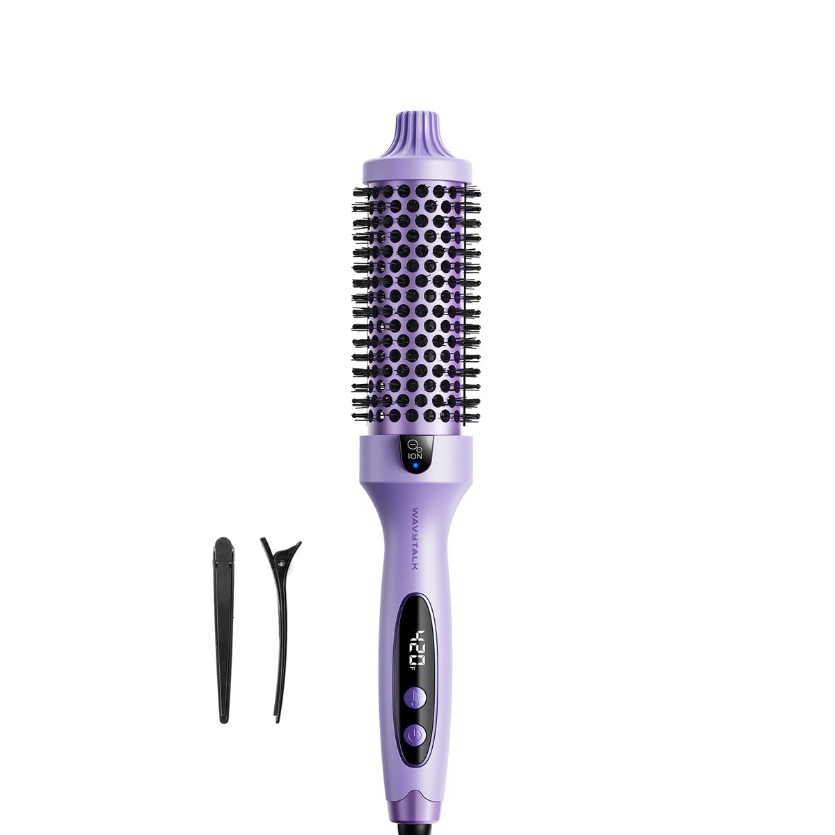Wavytalk Thermal Brush 1.5-inch front view with LED display