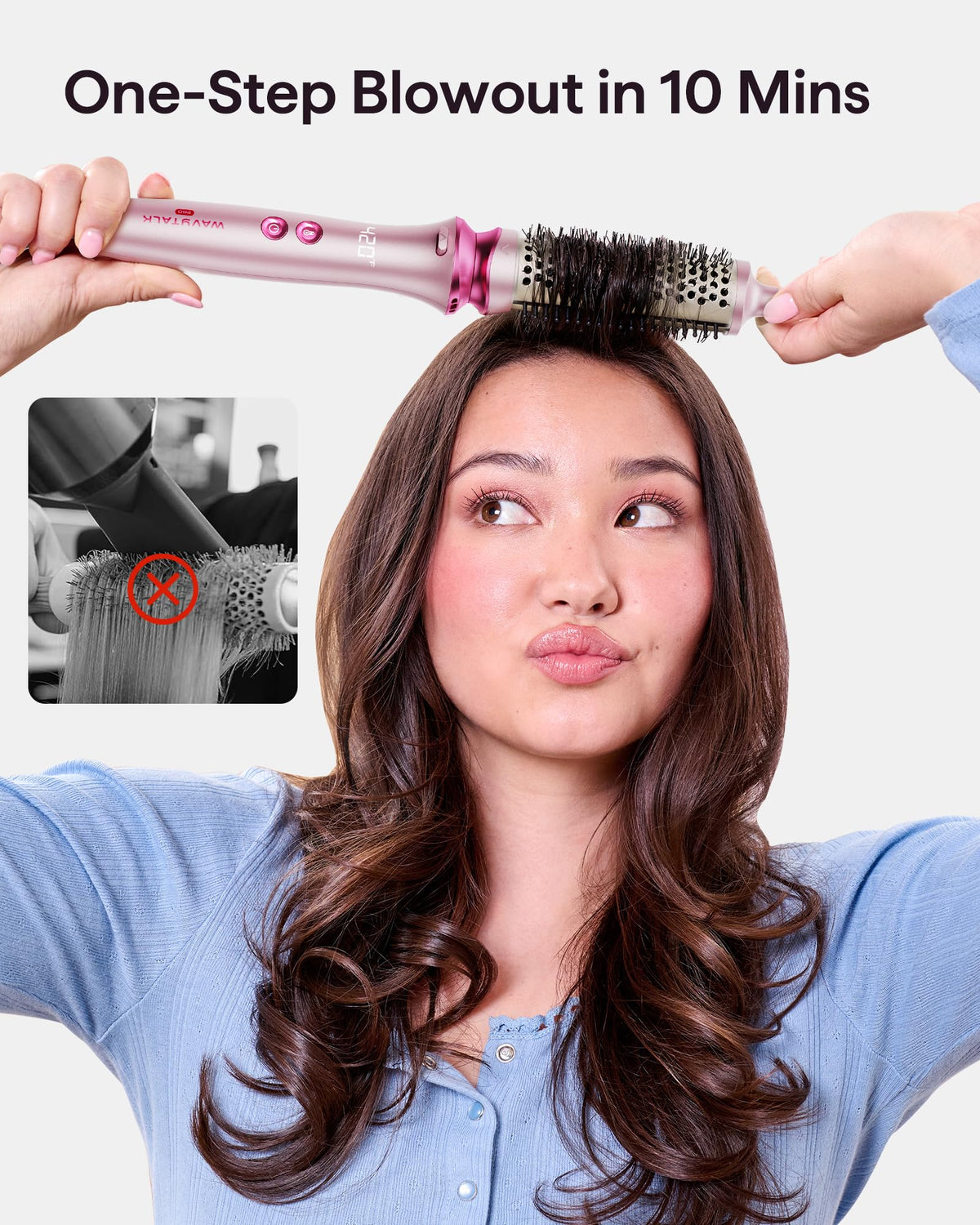Wavytalk Thermal Brush 1.5 inch side view showing bristles